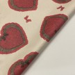 TESSUTO PANAMA CUORE FUXIA FONDO PANNA