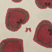 TESSUTO PANAMA CUORE FUXIA FONDO PANNA