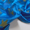 TESSUTO RASO CARNEVALE AZZURRO STELLA ORO