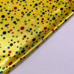 TESSUTO RASO CARNEVALE POIS MULTICOLOR GIALLO