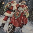 GOBELIN BABBO NATALE IN VESPA CM. 47X47