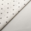 SCAMPOLO CM 60X280 TESSUTO FANTASIA FONDO BIANCO CUORI GRIGI