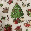 TESSUTO COTONE FANTASIA BABBO NATALE BEIGE