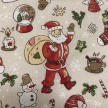TESSUTO COTONE FANTASIA BABBO NATALE BEIGE
