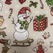 TESSUTO COTONE FANTASIA BABBO NATALE BEIGE