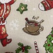 TESSUTO COTONE FANTASIA BABBO NATALE BEIGE