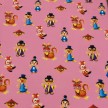 TESSUTO COTONE FANTASIA FUXIA CINA