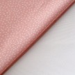 TESSUTO COTONE POIS BIANCHI - FONDO ROSA
